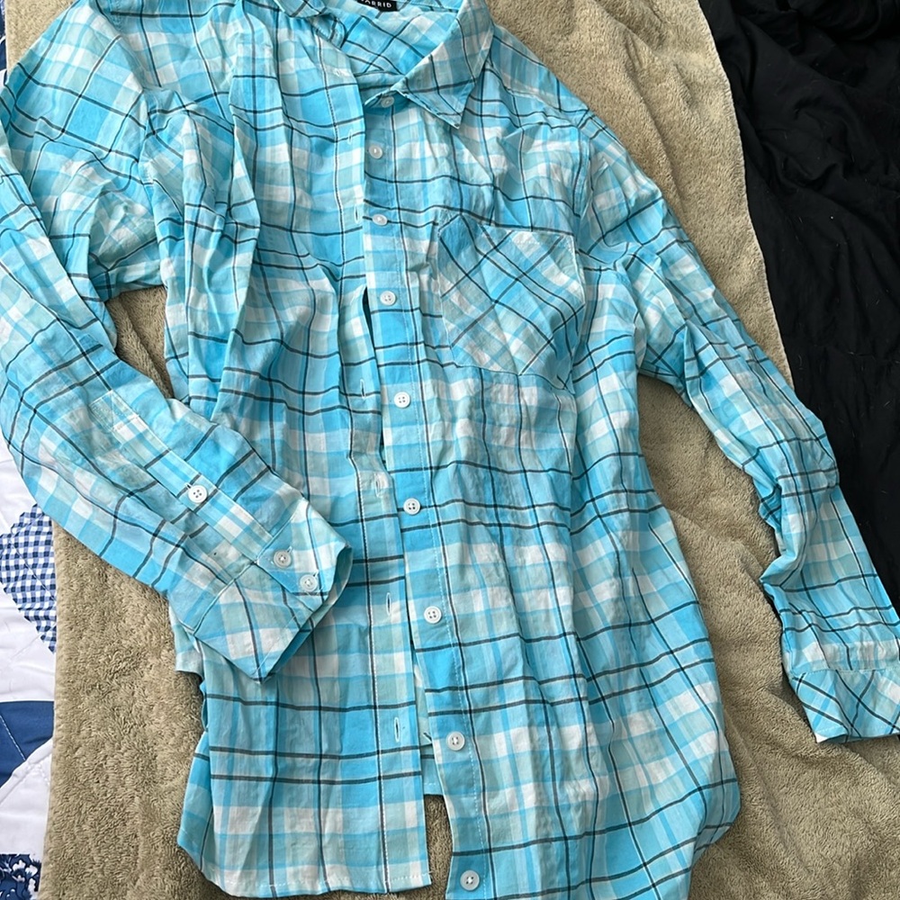 Torrid Light Blue Button Down Shirt